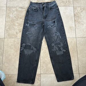 Women’s Distressed Black Jeans